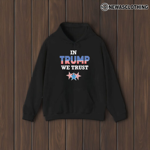 In Trump We Trust Triblend America Flag And Star T-Shirt1