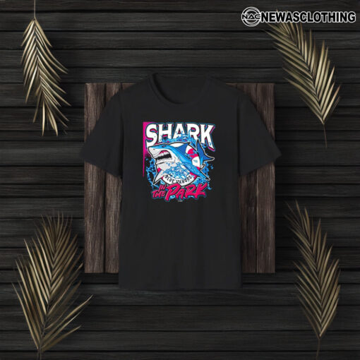 Pensacola Blue Wahoos Shark In The Park Blue Wahoos T-Shirt3