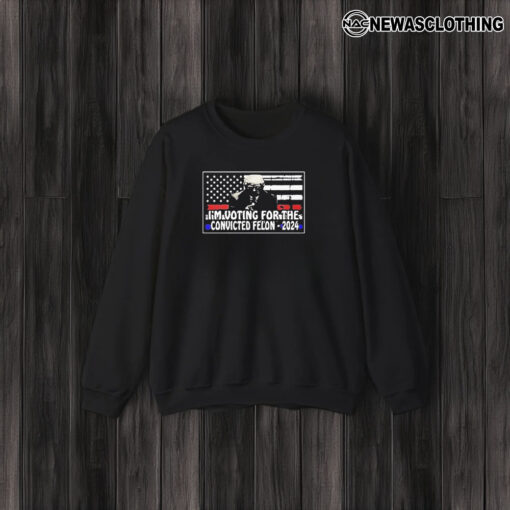 Trump 2024 Voting For The Convicted Felon USA Flag T-Shirt