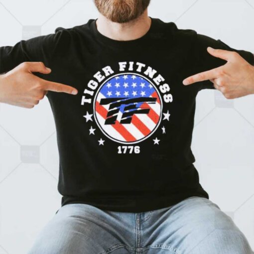 Happy Independence Day Tiger Fitness 1776 America Flag Tee