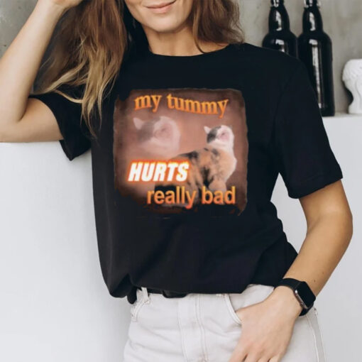 My Tummy Hurts Really Bad Cat T-Shirt1