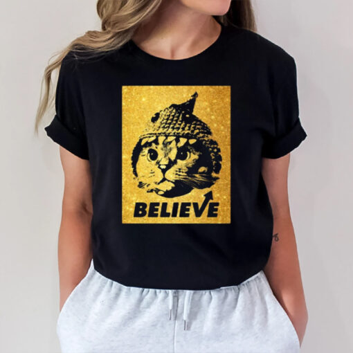 Shark Cat Solana Believe Gold T-Shirt1